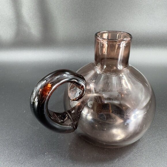 Vintage Mid Century Amethyst Purple Glass Jug Pitcher Container With Handle VTG - Picture 6 of 11